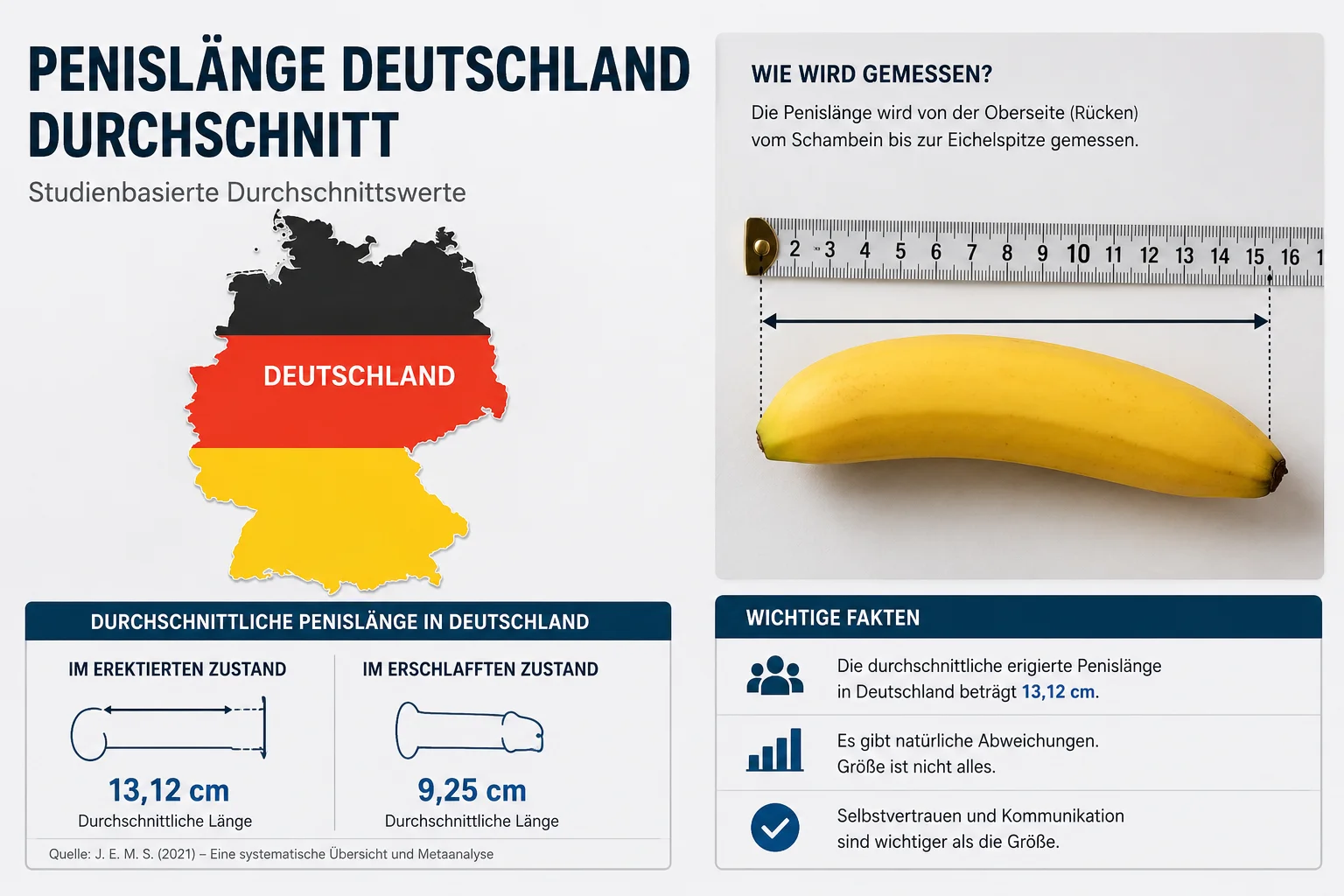 Penislänge Deutschland Durchschnitt – durchschnittliche Penisgröße im erigierten und erschlafften Zustand mit Messanleitung