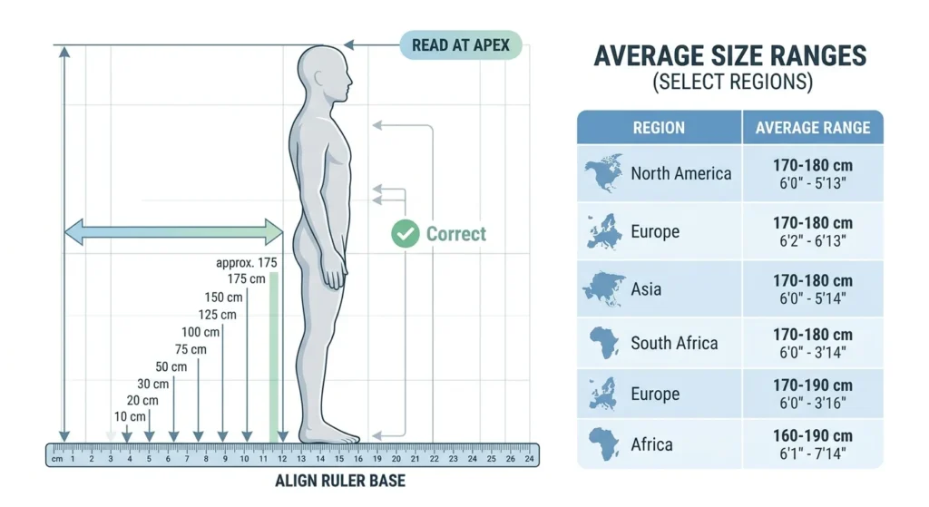penis länge messen anleitung mit lineal korrekt messen infographic