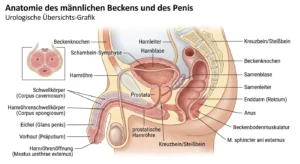 Anatomische Darstellung einer Penisverlängerung operativ